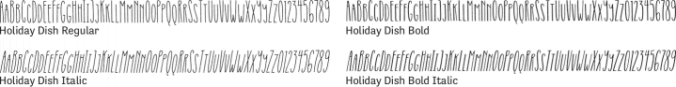 Holiday Dish Font Preview