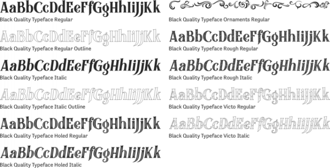 Black Quality Font Preview