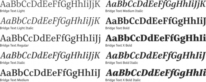 Bridge Text Font Preview