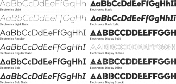 Electronica Font Preview