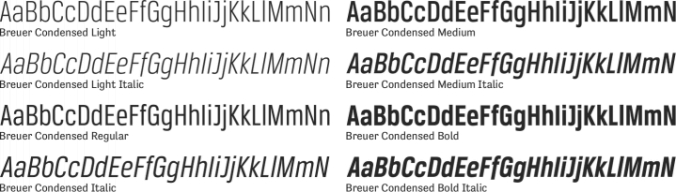 Breuer Condensed Font Preview