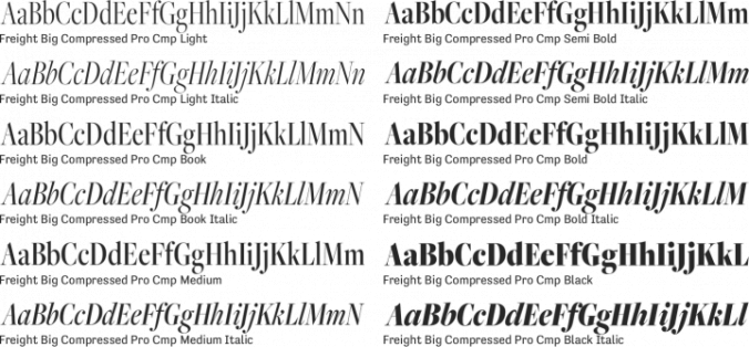 Freight Big Compressed Pro Font Preview