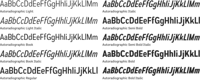 Autoradiographic font download