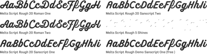 Melts Script Rough Font Preview