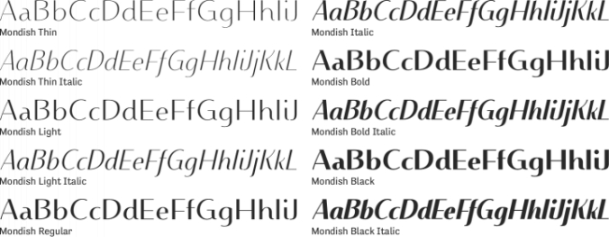 Mondish Font Preview
