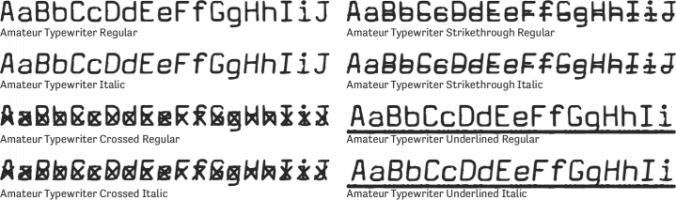 Amateur Typewriter Font Preview