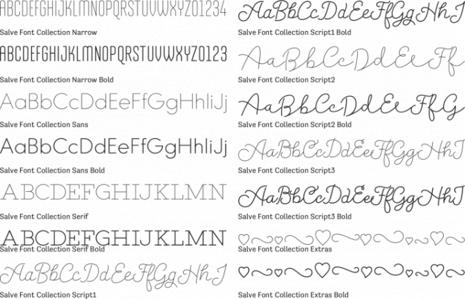Salve Font Collection Font Preview