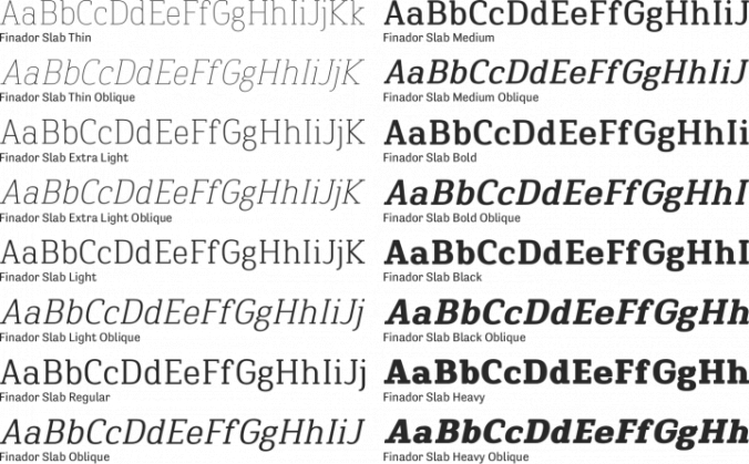 Finador Slab Font Preview