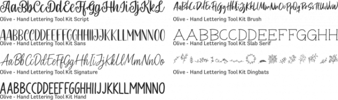 Olive - Hand Lettering Tool Kit Font Preview