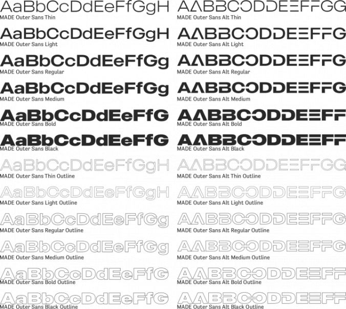 MADE Outer Sans Font Preview