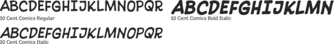 10 Cent Comics Font Preview