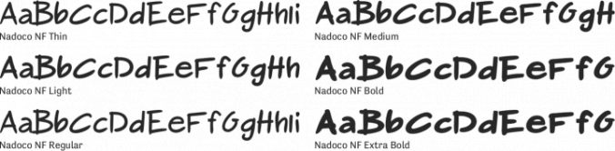 Nadoco Font Preview