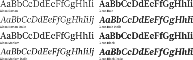 Glosa Font Preview