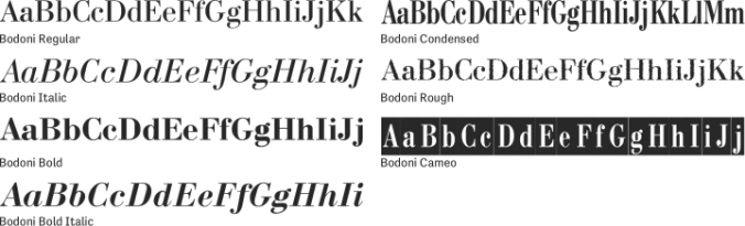 BodoniClassic Inline Font Preview