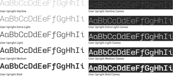 User Upright Font Preview