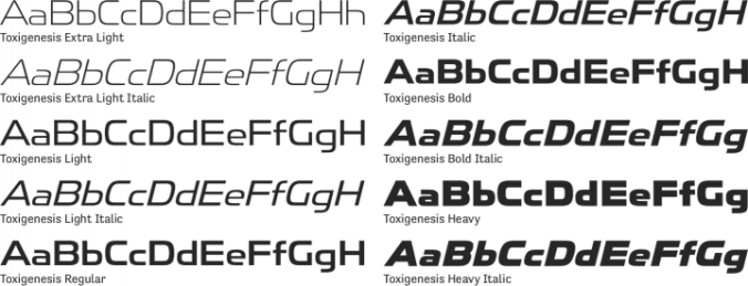 Toxigenesis Font Preview