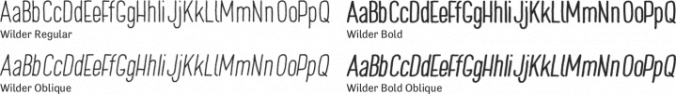 Wilder Font Preview