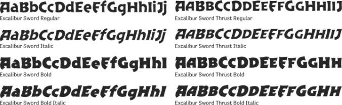 Excalibur Sword Font Preview