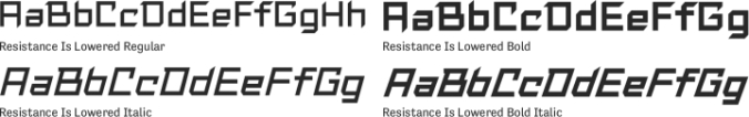 Resistance Is Lowered Font Preview