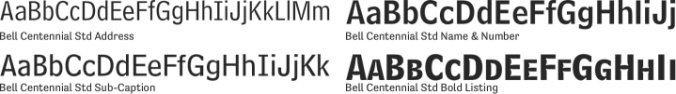 Bell Centennial Std Font Preview