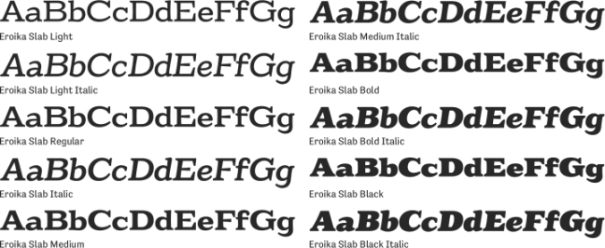 Eroika Slab Font Preview