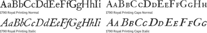 1790 Royal Printing Font Preview