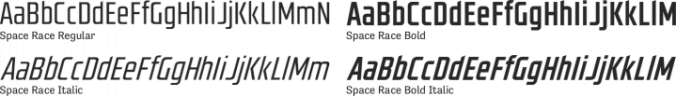 Space Race Font Preview