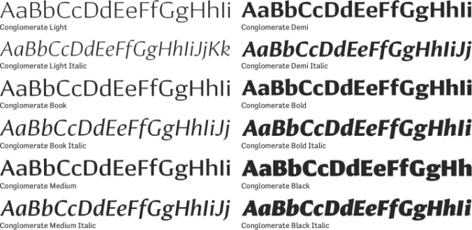 Conglomerate Font Preview