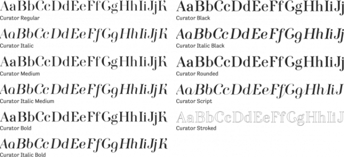 Curator Font Preview