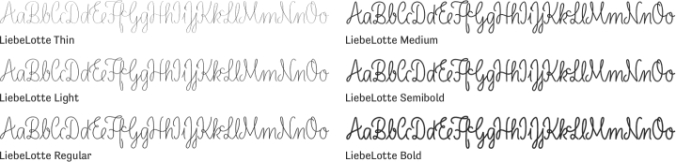 LiebeLotte Font Preview