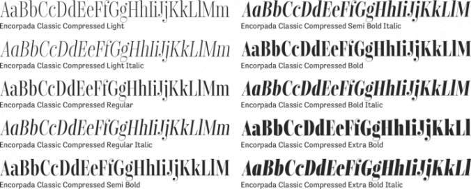 Encorpada Classic Compressed Font Preview