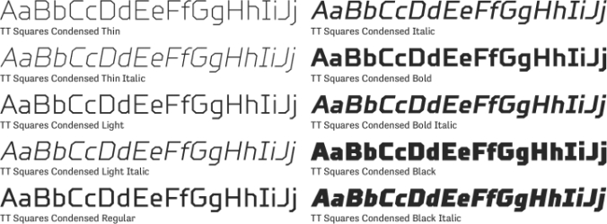 TT Squares Condensed Font Preview