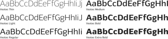 Veotec Font Preview