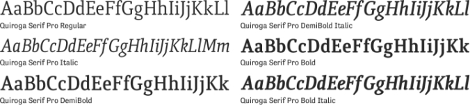 Quiroga Serif Pro Font Preview