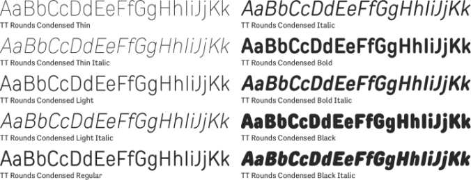 TT Rounds Condensed Font Preview
