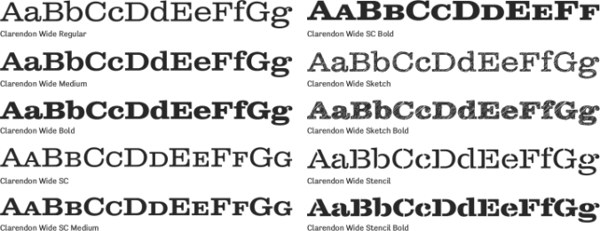 Clarendon Wide Font Preview