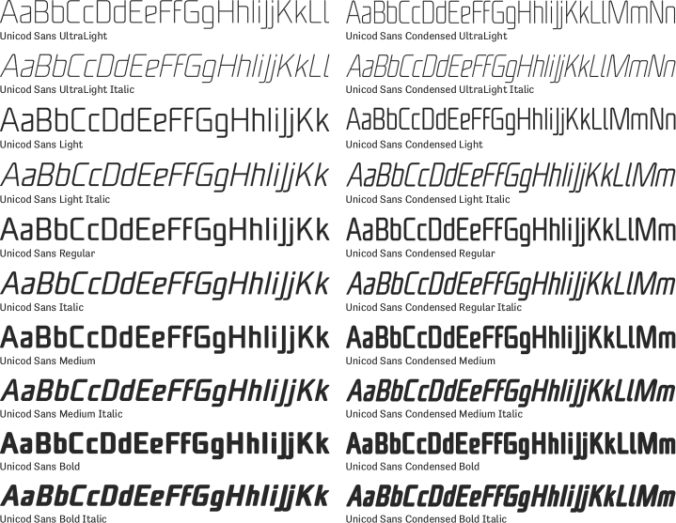 Unicod Sans Font Preview