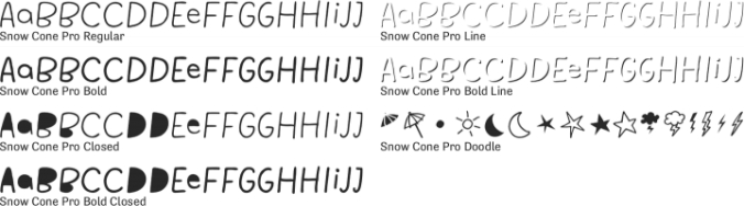 Snow Cone Pro Font Preview
