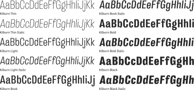 Kilburn Font Preview