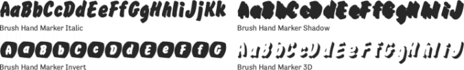 Brush Hand Marker Font Preview