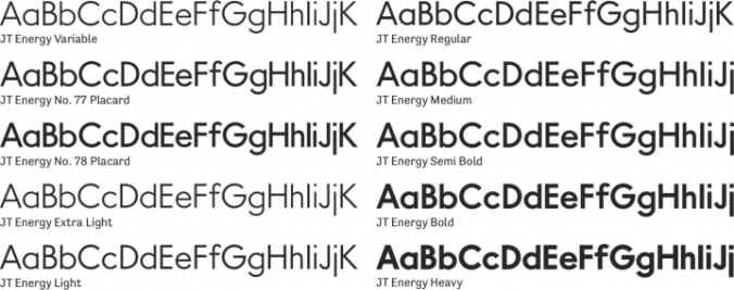 JT Energy Font Preview