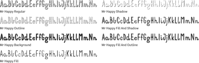 Mr Happy Font Preview