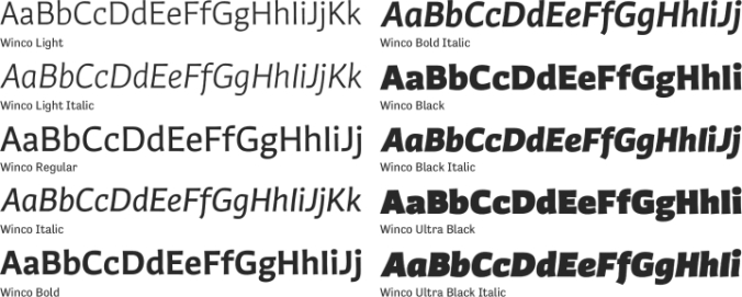 Winco Font Preview