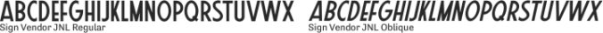 Sign Vendor JNL Font Preview