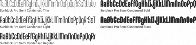 Sunblock Pro Semi Condensed Font Preview