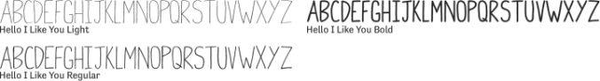Hello I Like You Font Preview