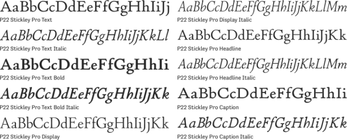 P22 Stickley Pro Font Preview