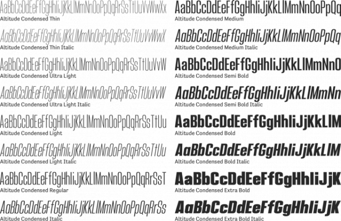 Altitude Condensed Font Preview