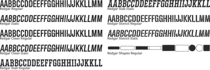 Redgar Font Preview