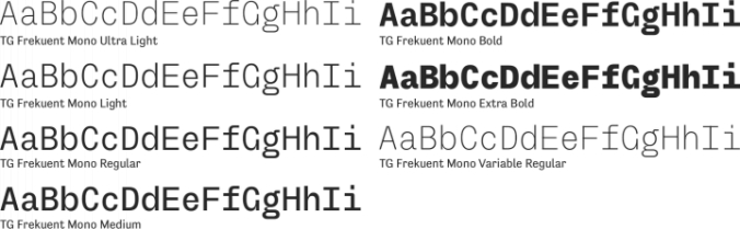 TG Frekuent Mono Font Preview